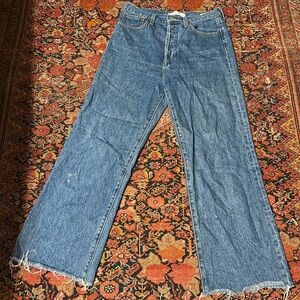 Aritzia the denim forum button fly Farrah wide leg jeans size 29